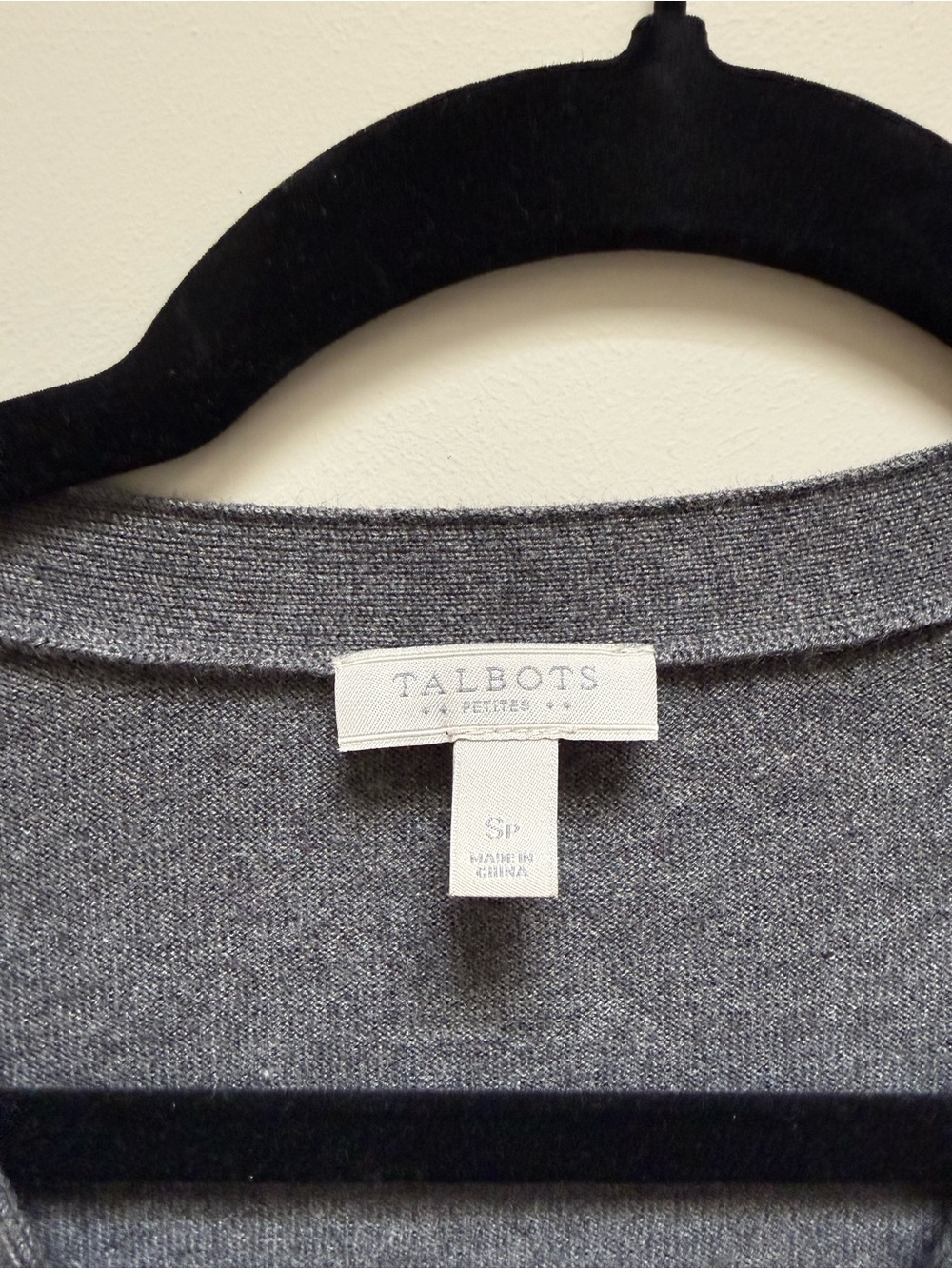 Talbots Gray V-Neck Button-Front Women's Cardigan Sweater - Picture 3 of 5